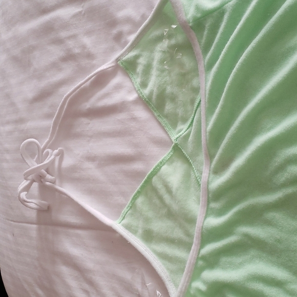 Xhilaration™ Terry Cloth Halter Cover Up Dress -Green with White Trim Size M - Picture 6 of 10